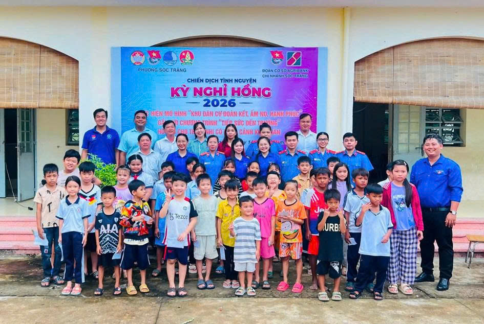 Kỳ nghỉ hồng 2026 tại Khu vực 14, phường Sóc Trăng: Chung tay xây dựng khu dân cư hạnh phúc, tiếp sức đến trường