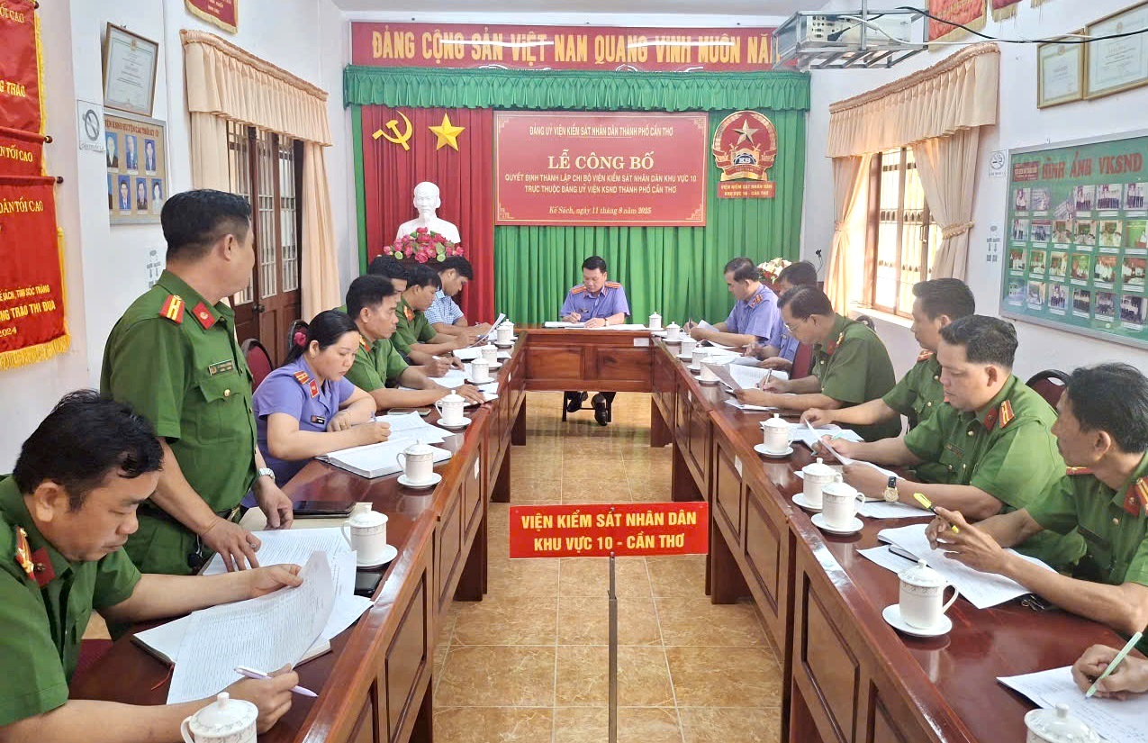 Viện kiểm sát nhân dân Khu vực 10 - Cần Thơ chủ động tổ chức họp liên ngành để trao đổi về các vụ việc định giá tài sản, các vụ việc, vụ án tạm đình chỉ trên địa bàn