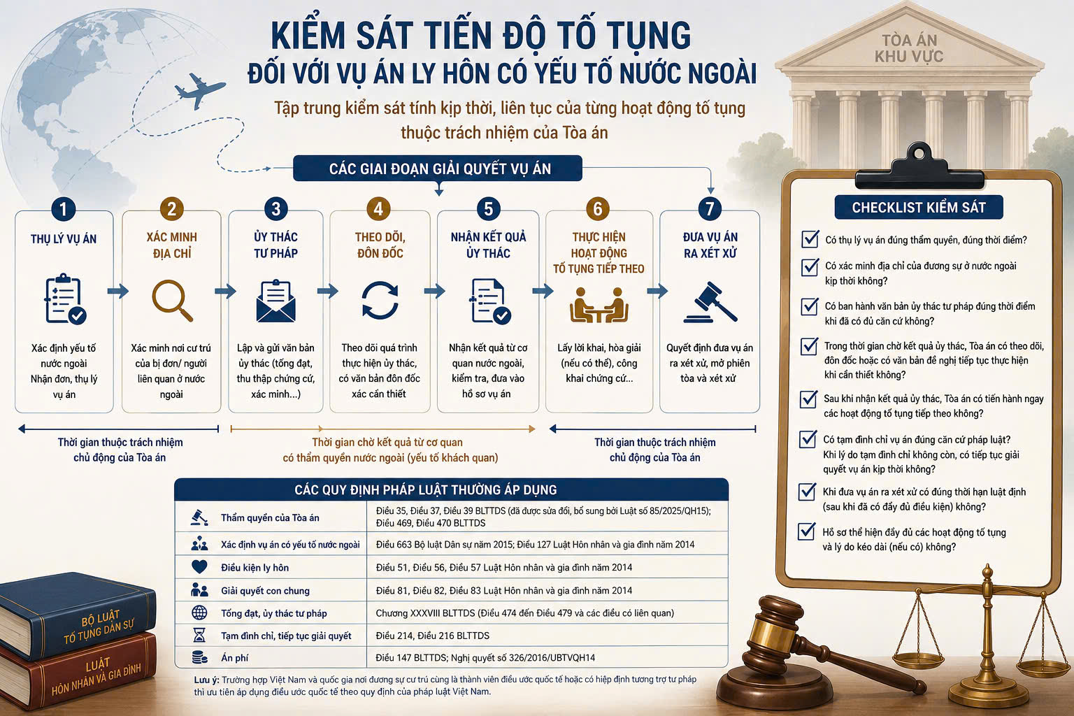 Kiểm sát thời hạn giải quyết vụ án ly hôn có yếu tố nước ngoài: Cần phân định rõ trách nhiệm tố tụng và yếu tố khách quan