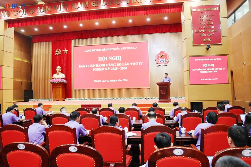 Bí thư Đảng uỷ, Viện trưởng VKSND tối cao Nguyễn Huy Tiến chủ trì Hội nghị Ban Chấp hành Đảng bộ lần thứ IV