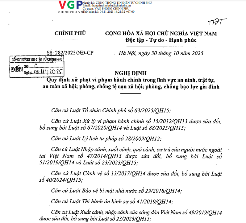 Siết chặt kỷ cương, xử lý nghiêm vi phạm an ninh trật tự và bạo lực gia đình theo Nghị định mới của Chính phủ