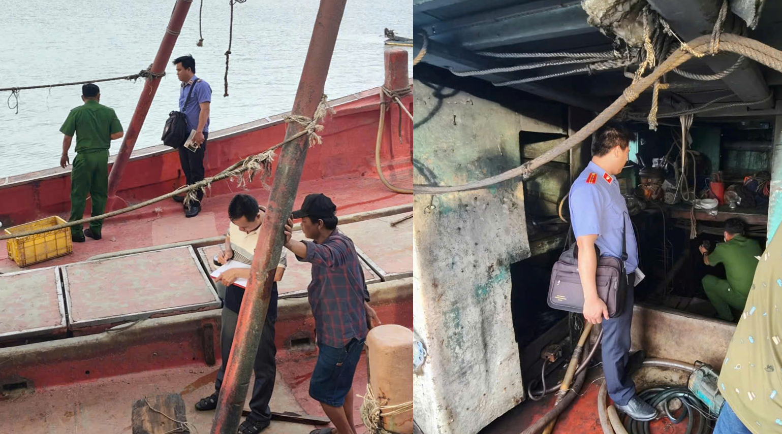VKSND Khu vực 9 - Cần Thơ kiểm sát khám nghiệm hiện trường vụ cháy tàu cá làm một người tử vong