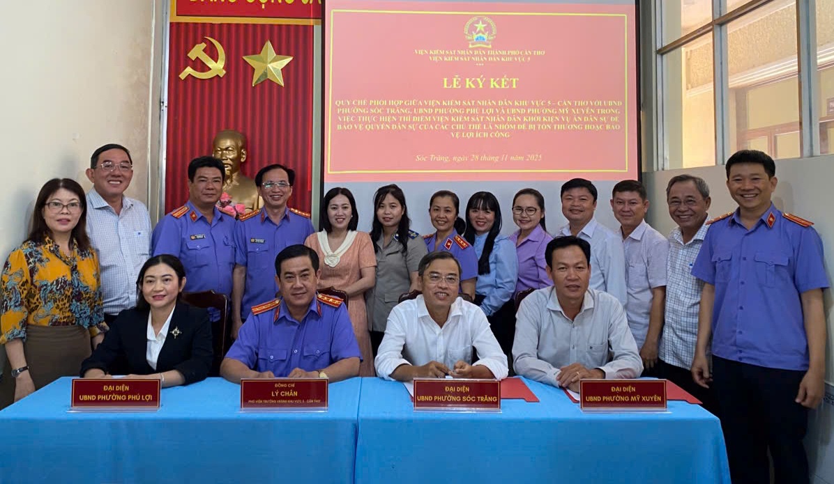 VKSND Khu vực 5 - Cần Thơ ký kết Quy chế phối hợp thực hiện thí điểm khởi kiện vụ án dân sự nhằm bảo vệ quyền dân sự của nhóm dễ bị tổn thương và bảo vệ lợi ích công