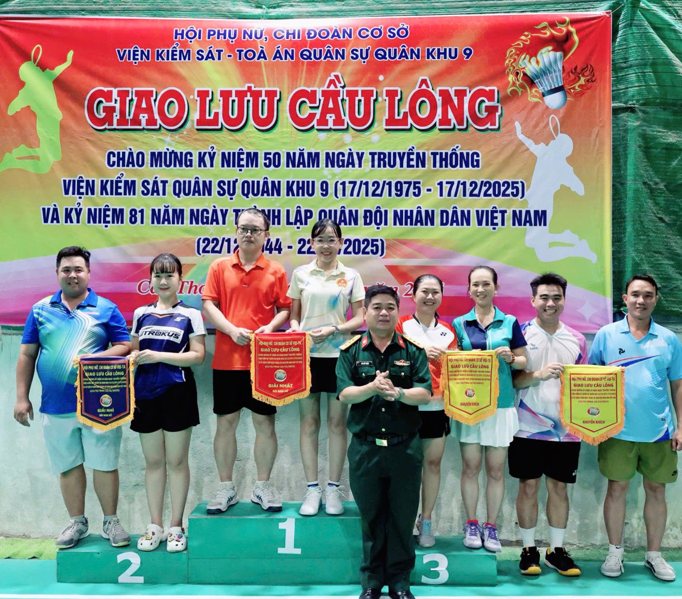 Đoàn cơ sở VKSND thành phố Cần Thơ đạt giải Nhất môn Cầu lông tại buổi Giao lưu với Viện kiểm sát và Toà án Quân khu 9