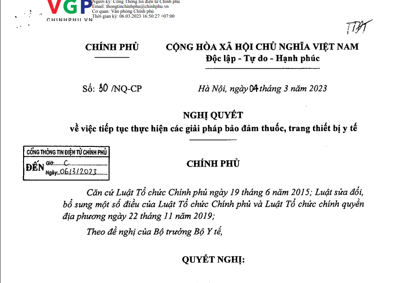  Nghị quyết số 30/2023/NQ-CP ngày 04/3/2023 của Chính phủ đã tháo gỡ những khó khăn, vướng mắc trong việc sử dụng, mua sắm, đấu thầu trong lĩnh vực y tế