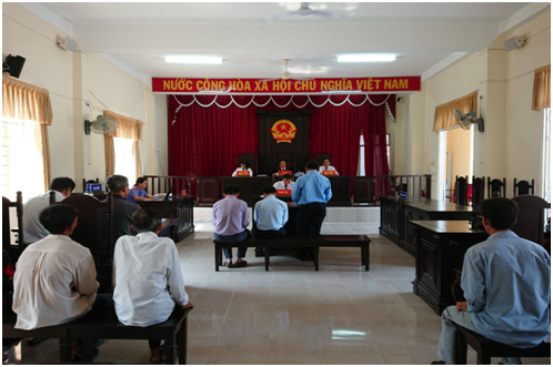 Huyện Vĩnh Thạnh- Tổ chức phiên tòa dân sự trực tuyến rút kinh nghiệm 02 cấp